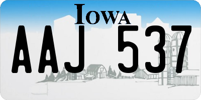 IA license plate AAJ537