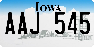 IA license plate AAJ545