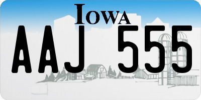 IA license plate AAJ555