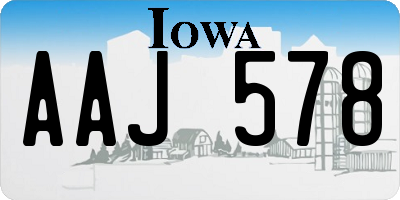 IA license plate AAJ578