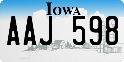 IA license plate AAJ598