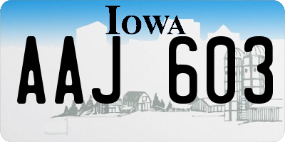 IA license plate AAJ603