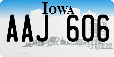 IA license plate AAJ606