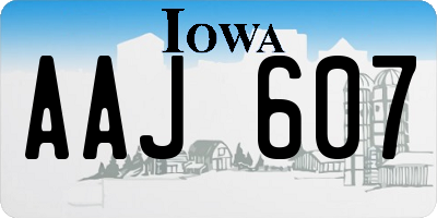 IA license plate AAJ607