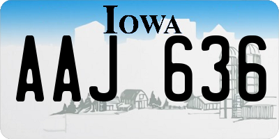 IA license plate AAJ636