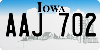 IA license plate AAJ702