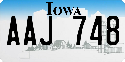 IA license plate AAJ748