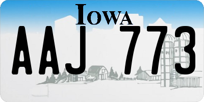 IA license plate AAJ773