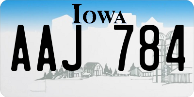 IA license plate AAJ784