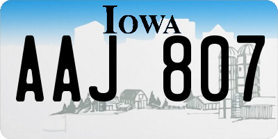 IA license plate AAJ807