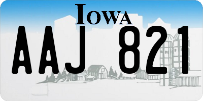 IA license plate AAJ821