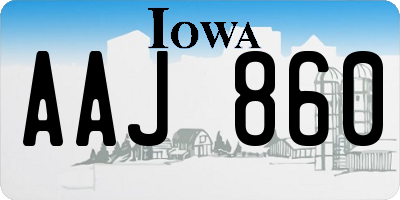 IA license plate AAJ860
