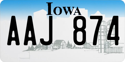 IA license plate AAJ874