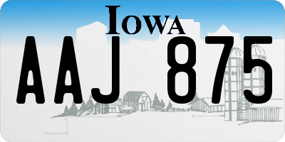 IA license plate AAJ875