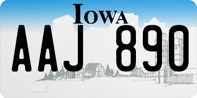 IA license plate AAJ890