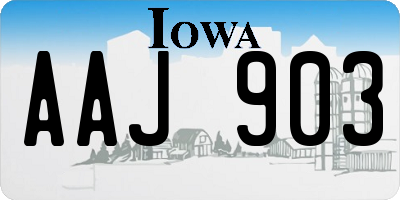 IA license plate AAJ903