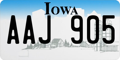 IA license plate AAJ905