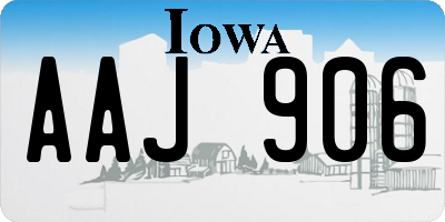 IA license plate AAJ906