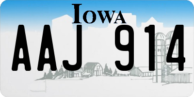 IA license plate AAJ914