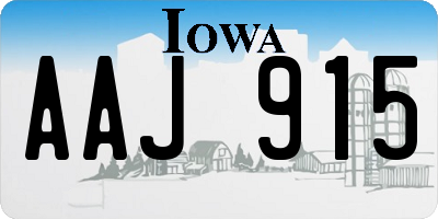 IA license plate AAJ915