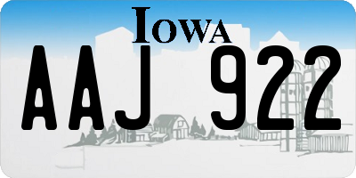 IA license plate AAJ922