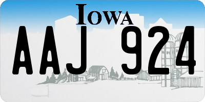 IA license plate AAJ924