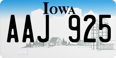 IA license plate AAJ925