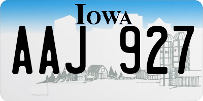 IA license plate AAJ927