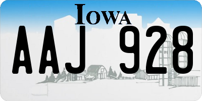 IA license plate AAJ928