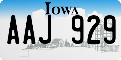 IA license plate AAJ929