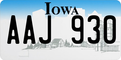 IA license plate AAJ930