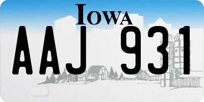 IA license plate AAJ931
