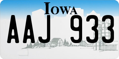 IA license plate AAJ933