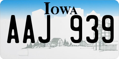 IA license plate AAJ939