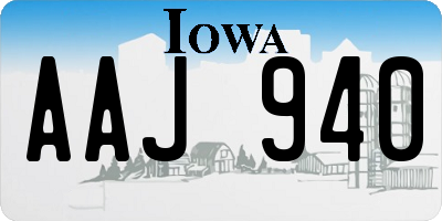 IA license plate AAJ940