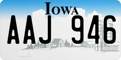IA license plate AAJ946
