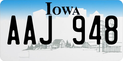 IA license plate AAJ948