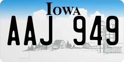 IA license plate AAJ949