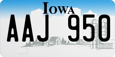 IA license plate AAJ950