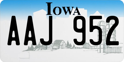 IA license plate AAJ952