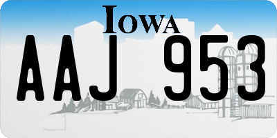 IA license plate AAJ953