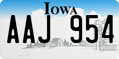 IA license plate AAJ954