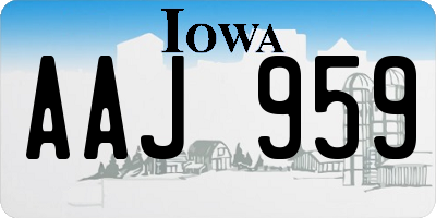 IA license plate AAJ959