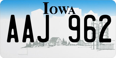 IA license plate AAJ962