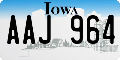 IA license plate AAJ964