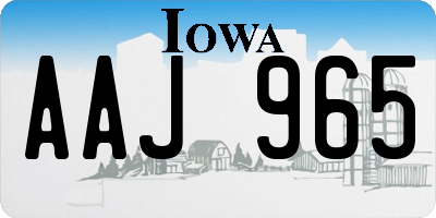 IA license plate AAJ965