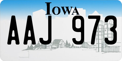 IA license plate AAJ973