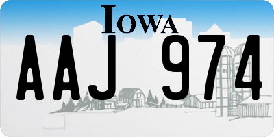 IA license plate AAJ974