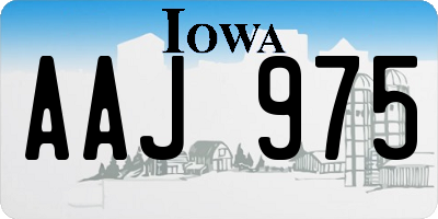 IA license plate AAJ975