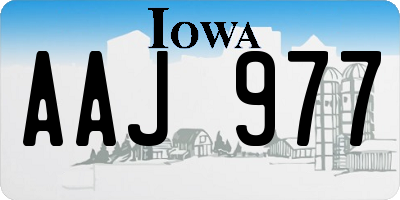 IA license plate AAJ977
